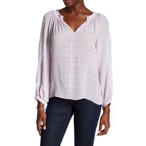 Rebecca Taylor split neck silk peasant blouse